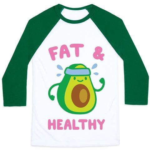 Virgin Teez  Baseball Tee Unisex Classic Baseball Tee / x-small / White/Dark Green FAT AND HEALTHY UNISEX CLASSIC BASEBALL TEE