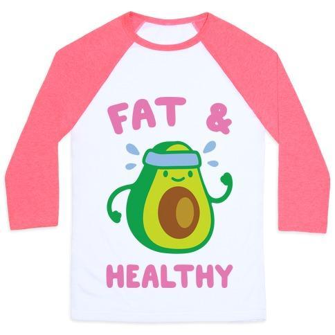 Virgin Teez  Baseball Tee Unisex Classic Baseball Tee / x-small / White/Neon Pink FAT AND HEALTHY UNISEX CLASSIC BASEBALL TEE