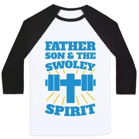 Virgin Teez  Baseball Tee Unisex Classic Baseball Tee / x-small / White/Black FATHER SON & THE SWOLEY SPIRIT UNISEX CLASSIC BASEBALL TEE