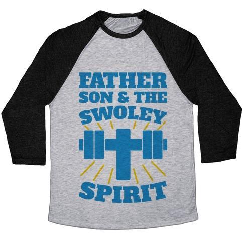 Virgin Teez  Baseball Tee Unisex Tri-Blend Baseball Tee / small / Athletic Gray / Black FATHER SON & THE SWOLEY SPIRIT UNISEX TRI-BLEND BASEBALL TEE