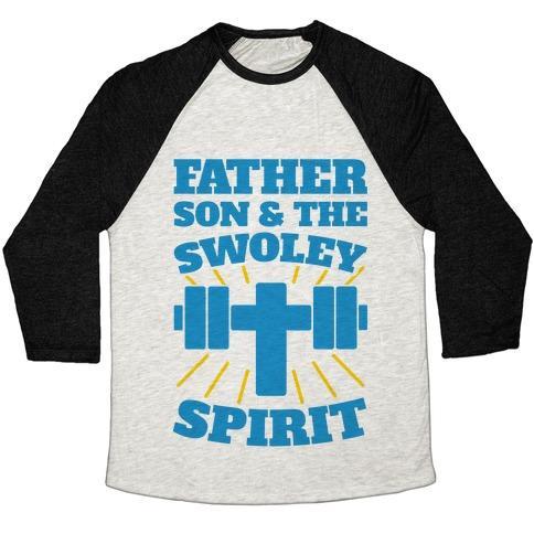 Virgin Teez  Baseball Tee Unisex Tri-Blend Baseball Tee / small / Oatmeal / Black FATHER SON & THE SWOLEY SPIRIT UNISEX TRI-BLEND BASEBALL TEE