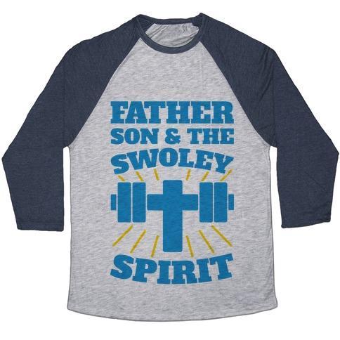 Virgin Teez  Baseball Tee Unisex Tri-Blend Baseball Tee / small / Athletic Gray / Navy FATHER SON & THE SWOLEY SPIRIT UNISEX TRI-BLEND BASEBALL TEE