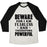 Virgin Teez  Baseball Tee Unisex Tri-Blend Baseball Tee / small / Oatmeal / Black FEARLESS AND POWERFUL UNISEX TRI-BLEND BASEBALL TEE