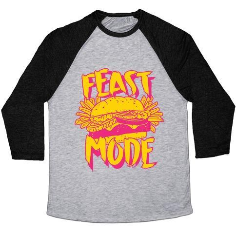 Virgin Teez  Baseball Tee Unisex Tri-Blend Baseball Tee / small / Athletic Gray / Black FEAST MODE UNISEX TRI-BLEND BASEBALL TEE