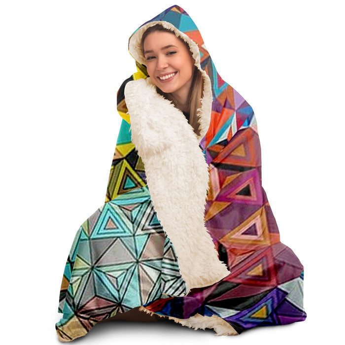 Abstract Pattren Hooded Blanket