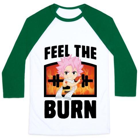 Virgin Teez  Baseball Tee Unisex Classic Baseball Tee / x-small / White/Dark Green FEEL THE BURN (NATSU) UNISEX CLASSIC BASEBALL TEE