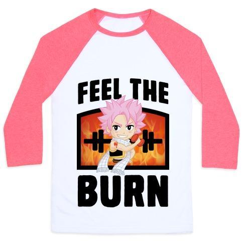 Virgin Teez  Baseball Tee Unisex Classic Baseball Tee / x-small / White/Neon Pink FEEL THE BURN (NATSU) UNISEX CLASSIC BASEBALL TEE