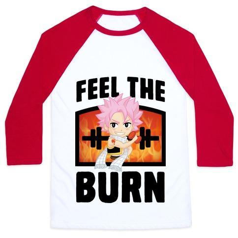 Virgin Teez  Baseball Tee Unisex Classic Baseball Tee / x-small / White/Red FEEL THE BURN (NATSU) UNISEX CLASSIC BASEBALL TEE