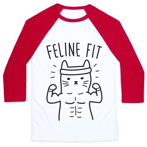 Virgin Teez  Baseball Tee Unisex Classic Baseball Tee / x-small / White/Red FELINE FIT UNISEX CLASSIC BASEBALL TEE
