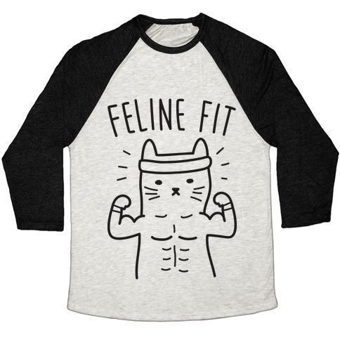 Virgin Teez  Baseball Tee Unisex Tri-Blend Baseball Tee / small / Oatmeal / Black FELINE FIT UNISEX TRI-BLEND BASEBALL TEE