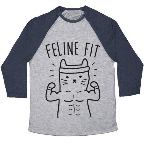 Virgin Teez  Baseball Tee Unisex Tri-Blend Baseball Tee / small / Athletic Gray / Navy FELINE FIT UNISEX TRI-BLEND BASEBALL TEE