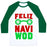 Virgin Teez  Baseball Tee Unisex Classic Baseball Tee / x-small / White/Dark Green FELIZ NAVI-WOD UNISEX CLASSIC BASEBALL TEE