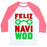 Virgin Teez  Baseball Tee Unisex Classic Baseball Tee / x-small / White/Neon Pink FELIZ NAVI-WOD UNISEX CLASSIC BASEBALL TEE