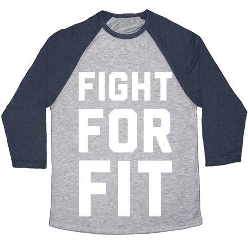Virgin Teez  Baseball Tee Unisex Tri-Blend Baseball Tee / small / Athletic Gray / Navy FIGHT FOR FIT UNISEX TRI-BLEND BASEBALL TEE