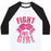 Virgin Teez  Baseball Tee Unisex Classic Baseball Tee / x-small / White/Black FIGHT LIKE A GIRL UNISEX CLASSIC BASEBALL TEE