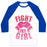 Virgin Teez  Baseball Tee Unisex Classic Baseball Tee / x-small / White/Blue FIGHT LIKE A GIRL UNISEX CLASSIC BASEBALL TEE