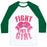 Virgin Teez  Baseball Tee Unisex Classic Baseball Tee / x-small / White/Dark Green FIGHT LIKE A GIRL UNISEX CLASSIC BASEBALL TEE