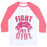 Virgin Teez  Baseball Tee Unisex Classic Baseball Tee / x-small / White/Neon Pink FIGHT LIKE A GIRL UNISEX CLASSIC BASEBALL TEE