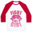 Virgin Teez  Baseball Tee Unisex Classic Baseball Tee / x-small / White/Red FIGHT LIKE A GIRL UNISEX CLASSIC BASEBALL TEE