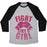 Virgin Teez  Baseball Tee Unisex Tri-Blend Baseball Tee / small / Athletic Gray / Black FIGHT LIKE A GIRL UNISEX TRI-BLEND BASEBALL TEE
