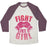 Virgin Teez  Baseball Tee Unisex Tri-Blend Baseball Tee / small / Oatmeal / Maroon FIGHT LIKE A GIRL UNISEX TRI-BLEND BASEBALL TEE