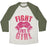 Virgin Teez  Baseball Tee Unisex Tri-Blend Baseball Tee / small / Oatmeal / Moss FIGHT LIKE A GIRL UNISEX TRI-BLEND BASEBALL TEE