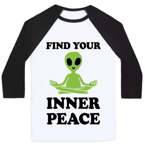 Virgin Teez  Baseball Tee Unisex Classic Baseball Tee / x-small / White/Black FIND YOUR INNER PEACE UNISEX CLASSIC BASEBALL TEE