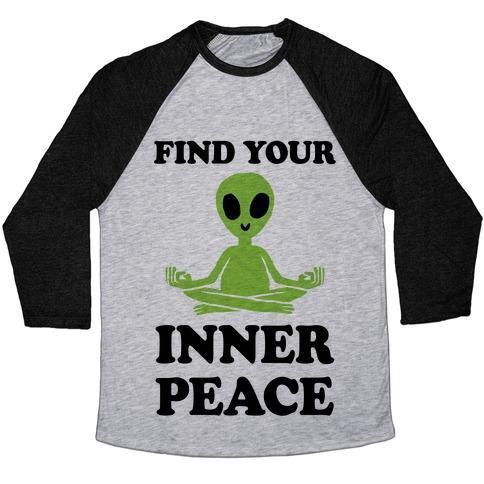 Virgin Teez  Baseball Tee Unisex Tri-Blend Baseball Tee / small / Athletic Gray / Black FIND YOUR INNER PEACE UNISEX TRI-BLEND BASEBALL TEE