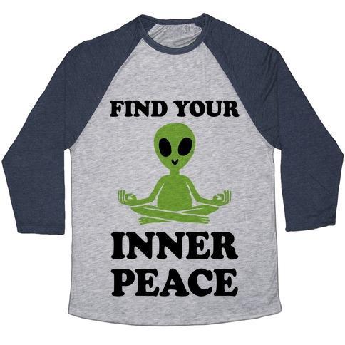Virgin Teez  Baseball Tee Unisex Tri-Blend Baseball Tee / small / Athletic Gray / Navy FIND YOUR INNER PEACE UNISEX TRI-BLEND BASEBALL TEE
