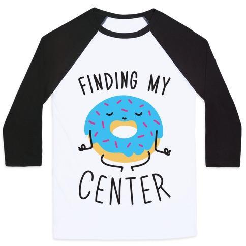 Virgin Teez  Baseball Tee Unisex Classic Baseball Tee / x-small / White/Black FINDING MY CENTER UNISEX CLASSIC BASEBALL TEE