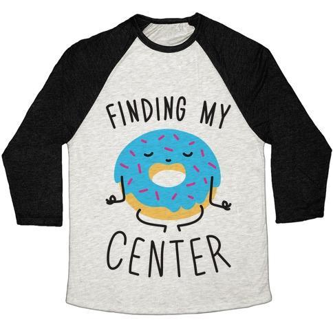 Virgin Teez  Baseball Tee Unisex Tri-Blend Baseball Tee / small / Oatmeal / Black FINDING MY CENTER UNISEX TRI-BLEND BASEBALL TEE