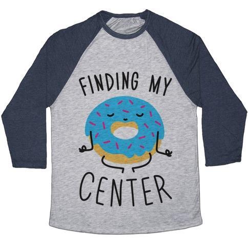 Virgin Teez  Baseball Tee Unisex Tri-Blend Baseball Tee / small / Athletic Gray / Navy FINDING MY CENTER UNISEX TRI-BLEND BASEBALL TEE