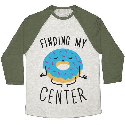 Virgin Teez  Baseball Tee Unisex Tri-Blend Baseball Tee / small / Oatmeal / Moss FINDING MY CENTER UNISEX TRI-BLEND BASEBALL TEE