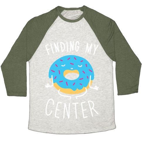 Virgin Teez  Baseball Tee Unisex Tri-Blend Baseball Tee / small / Oatmeal / Moss FINDING MY CENTER UNISEX TRI-BLEND BASEBALL TEE