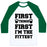 Virgin Teez  Baseball Tee Unisex Classic Baseball Tee / x-small / White/Dark Green FIRST THINGS FIRST I'M THE FITTEST UNISEX CLASSIC BASEBALL TEE
