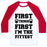 Virgin Teez  Baseball Tee Unisex Classic Baseball Tee / x-small / White/Red FIRST THINGS FIRST I'M THE FITTEST UNISEX CLASSIC BASEBALL TEE