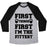 Virgin Teez  Baseball Tee Unisex Tri-Blend Baseball Tee / small / Athletic Gray / Black FIRST THINGS FIRST I'M THE FITTEST UNISEX TRI-BLEND BASEBALL TEE