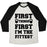 Virgin Teez  Baseball Tee Unisex Tri-Blend Baseball Tee / small / Oatmeal / Black FIRST THINGS FIRST I'M THE FITTEST UNISEX TRI-BLEND BASEBALL TEE