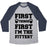 Virgin Teez  Baseball Tee Unisex Tri-Blend Baseball Tee / small / Athletic Gray / Navy FIRST THINGS FIRST I'M THE FITTEST UNISEX TRI-BLEND BASEBALL TEE