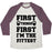 Virgin Teez  Baseball Tee Unisex Tri-Blend Baseball Tee / small / Oatmeal / Maroon FIRST THINGS FIRST I'M THE FITTEST UNISEX TRI-BLEND BASEBALL TEE