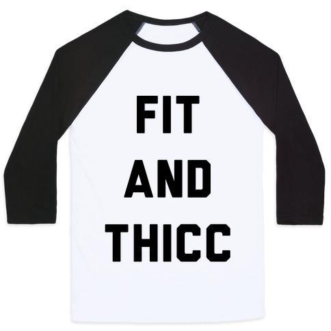 Virgin Teez  Baseball Tee Unisex Classic Baseball Tee / x-small / White/Black FIT AND THICC UNISEX CLASSIC BASEBALL TEE