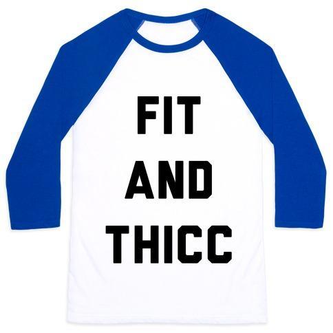 Virgin Teez  Baseball Tee Unisex Classic Baseball Tee / x-small / White/Blue FIT AND THICC UNISEX CLASSIC BASEBALL TEE