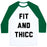 Virgin Teez  Baseball Tee Unisex Classic Baseball Tee / x-small / White/Dark Green FIT AND THICC UNISEX CLASSIC BASEBALL TEE