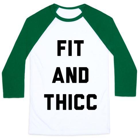 Virgin Teez  Baseball Tee Unisex Classic Baseball Tee / x-small / White/Dark Green FIT AND THICC UNISEX CLASSIC BASEBALL TEE