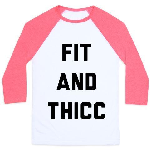 Virgin Teez  Baseball Tee Unisex Classic Baseball Tee / x-small / White/Neon Pink FIT AND THICC UNISEX CLASSIC BASEBALL TEE