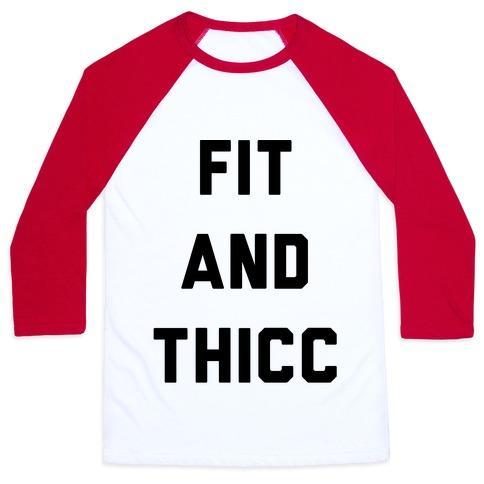 Virgin Teez  Baseball Tee Unisex Classic Baseball Tee / x-small / White/Red FIT AND THICC UNISEX CLASSIC BASEBALL TEE