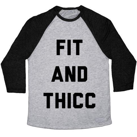 Virgin Teez  Baseball Tee Unisex Tri-Blend Baseball Tee / small / Athletic Gray / Black FIT AND THICC UNISEX TRI-BLEND BASEBALL TEE