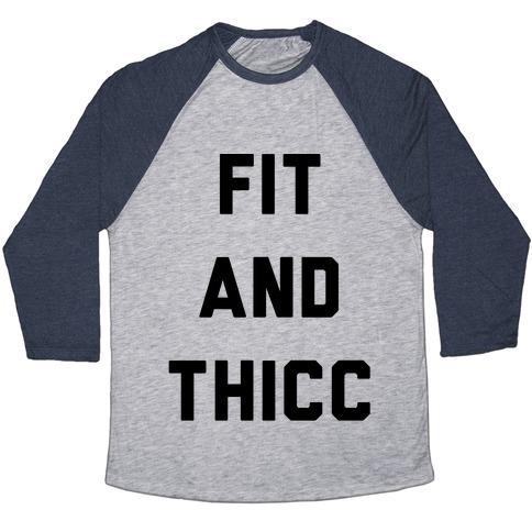 Virgin Teez  Baseball Tee Unisex Tri-Blend Baseball Tee / small / Athletic Gray / Navy FIT AND THICC UNISEX TRI-BLEND BASEBALL TEE