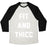 Virgin Teez  Baseball Tee Unisex Tri-Blend Baseball Tee / small / Oatmeal / Black FIT AND THICC WHITE PRINT UNISEX TRI-BLEND BASEBALL TEE
