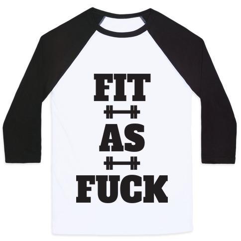 Virgin Teez  Baseball Tee Unisex Classic Baseball Tee / x-small / White/Black FIT AS F*** (TANK) UNISEX CLASSIC BASEBALL TEE